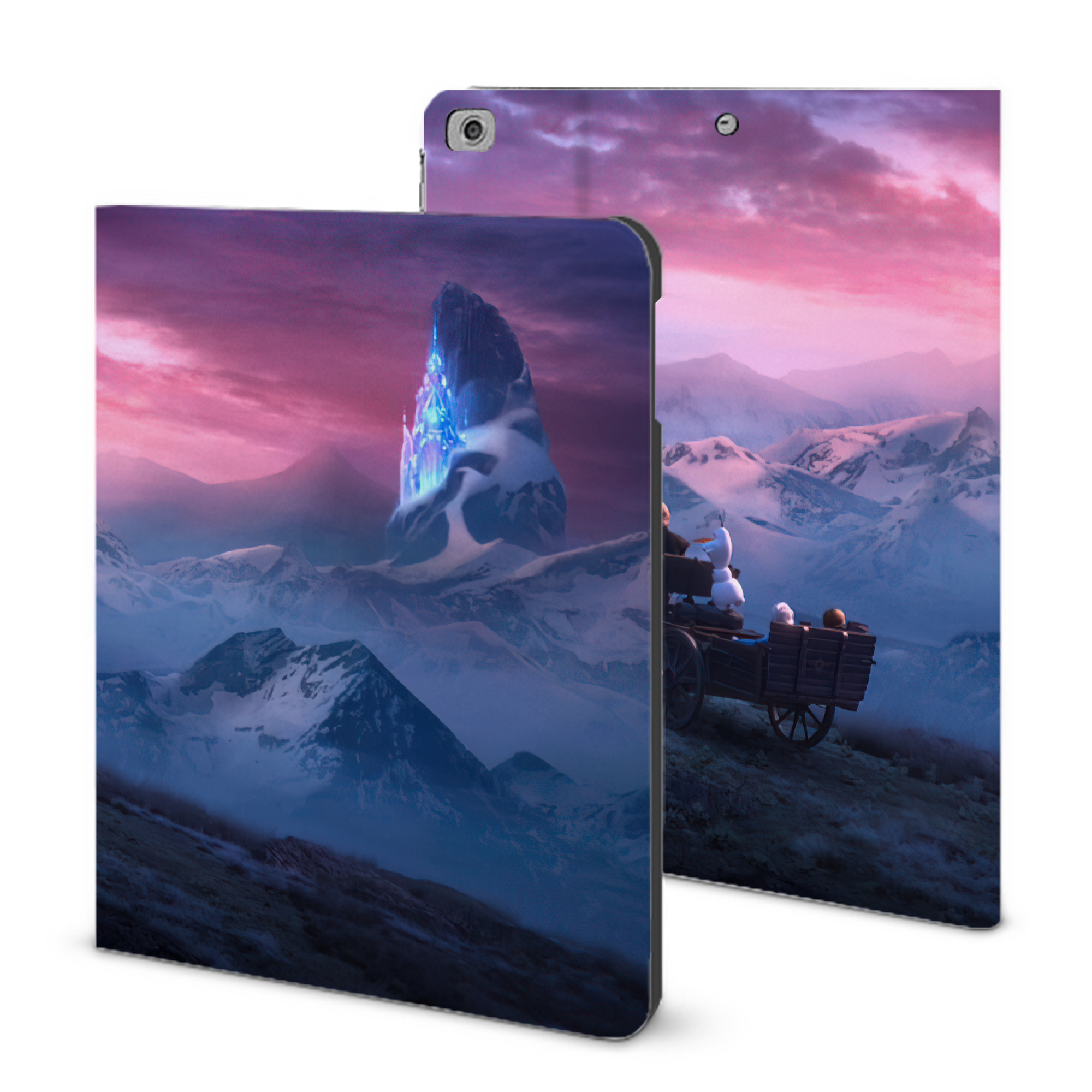 （画像用） アナと雪の女王 アンナ エルサ Frozen Anna Elsa IPad ケース ブック型 PUレザー TPU 耐衝撃 軽量 薄型 ペン収納なし 全面保護 IPad 各モデル対応